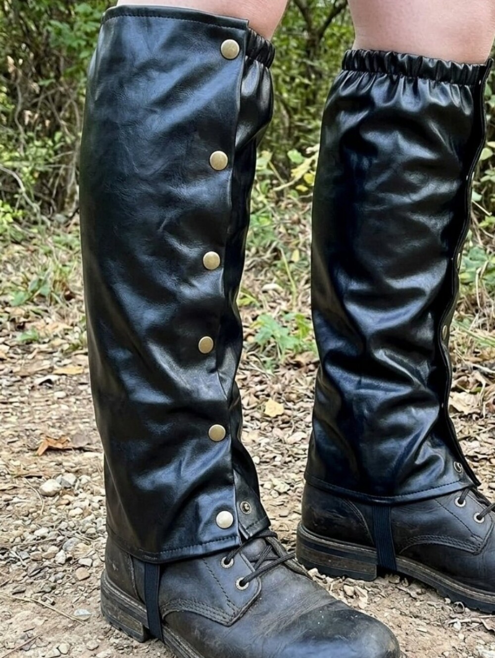 Velcro On, Faux Leather Gaiter, Boot Cover